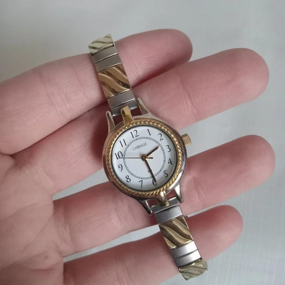 Carriage by Timex C3C359 Two Toned Elasticized Women's Watch Needs New Battery